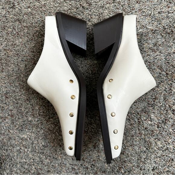 NEW ALOHAS Lorenzo Leather Cream Mules 37 6 - Picture 3 of 12